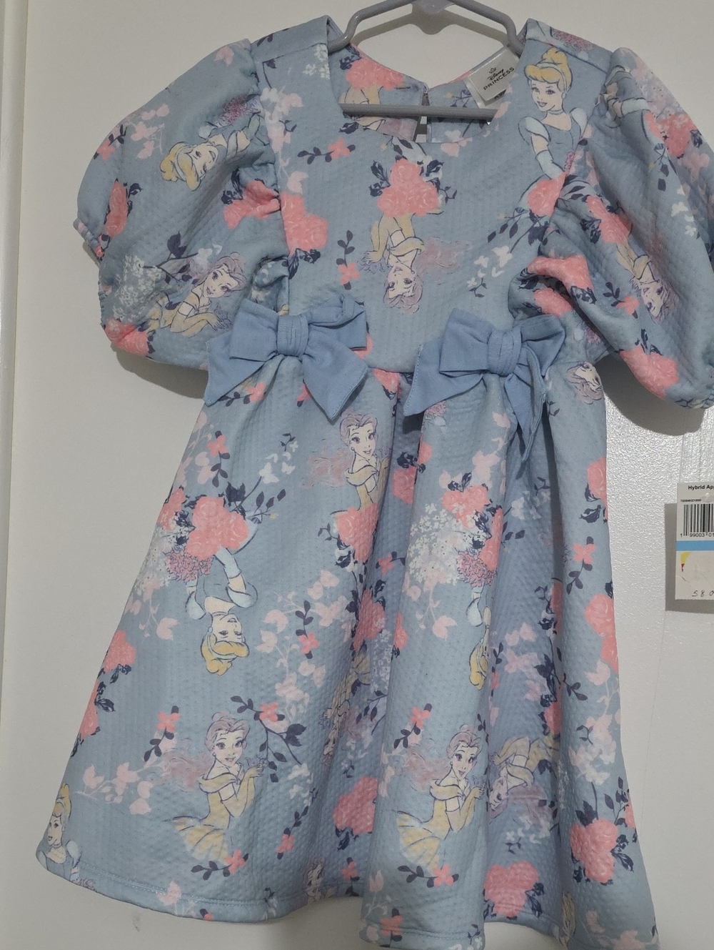 Girls' Disney Princess Light Blue Princess Bow Floral Dress Macy